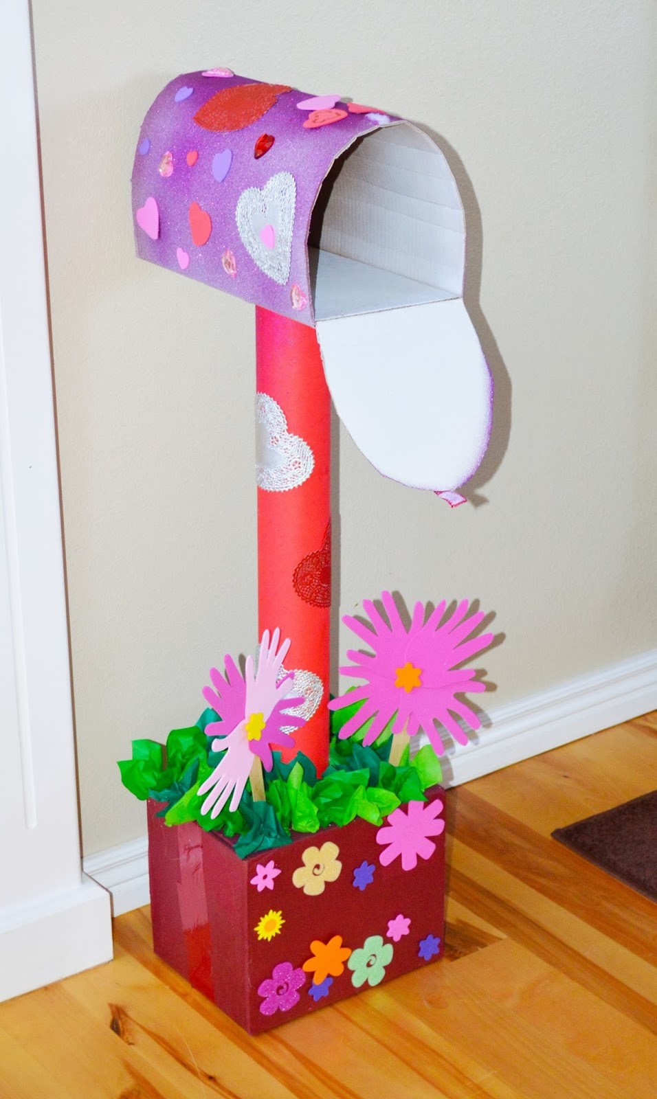 Valentines Day Cardboard Mailbox Diy