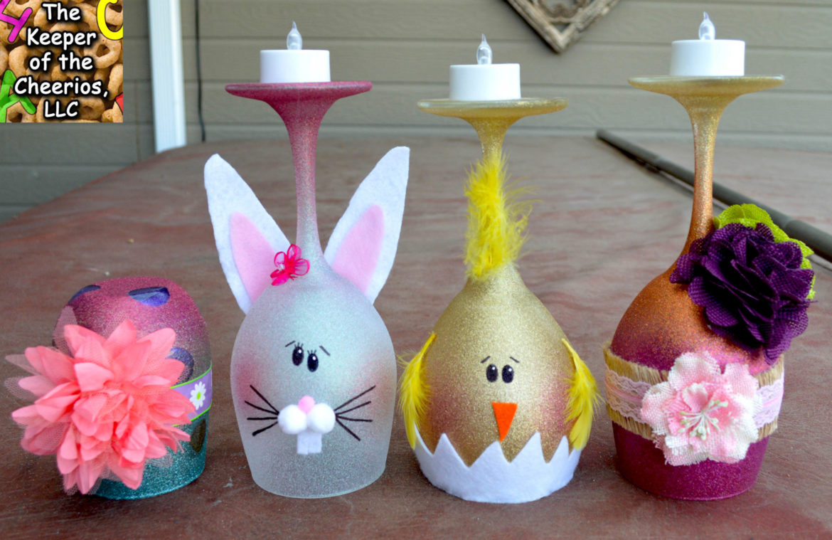 Figural Easter Bunny Wine Glass, Easter Wine Glasses