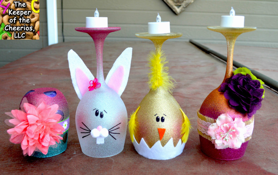 easter wine glass candle holders....
