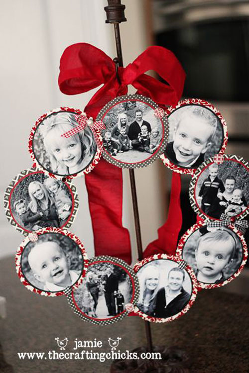 36 Easy Christmas Crafts - Family Photo Wreath