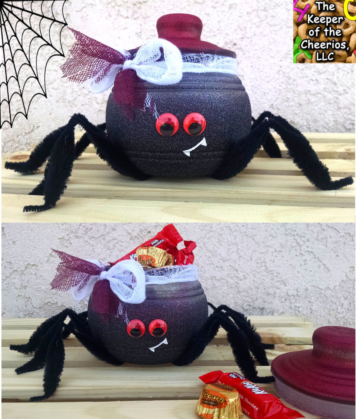 spooky spider treat jar