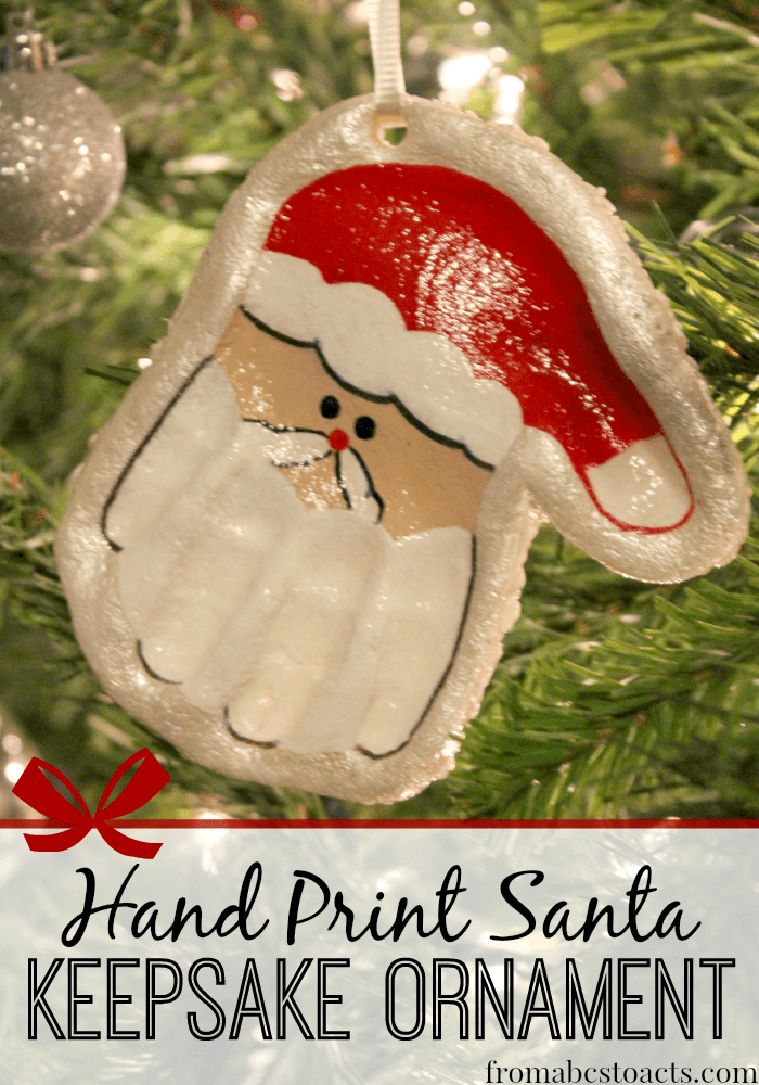 Salt Dough Hand Print Santa Ornament