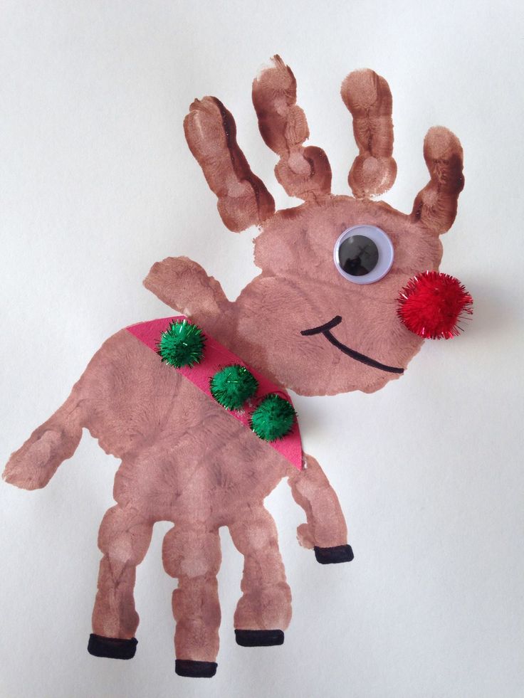 handprint christmas reindeer craft