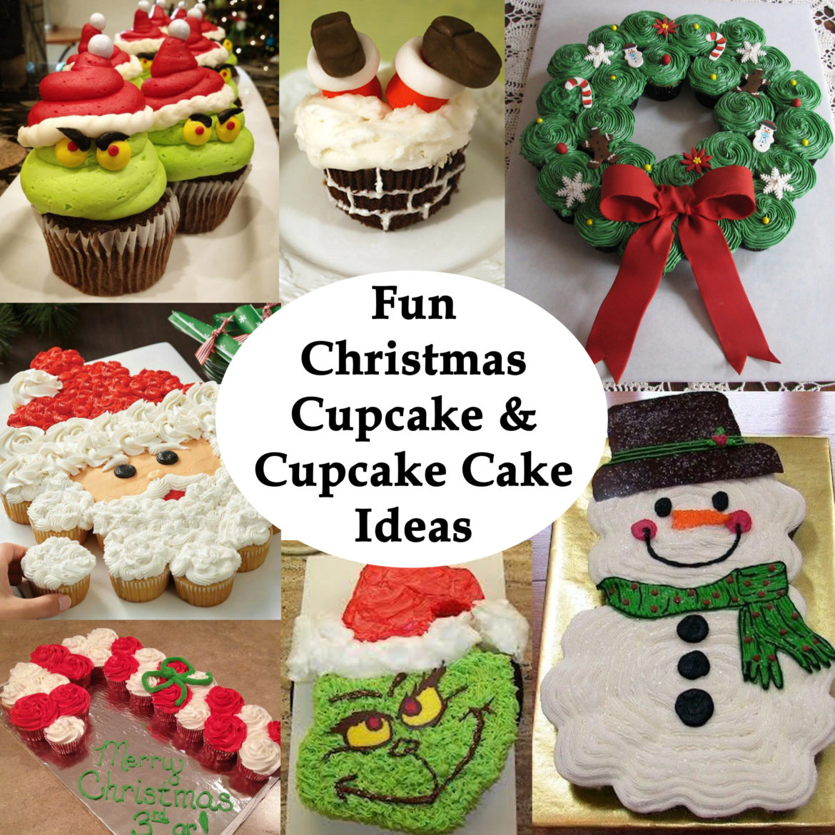 christmas-cupcake-and-cupcake-cake-ideas