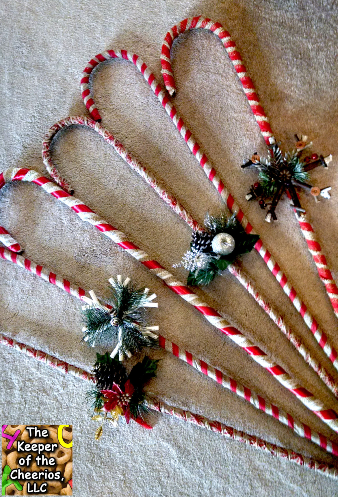 Burlap Wrapped Dollar Store Candy Canes