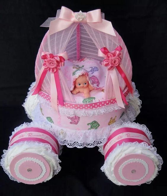 diaper cake carriage how to make