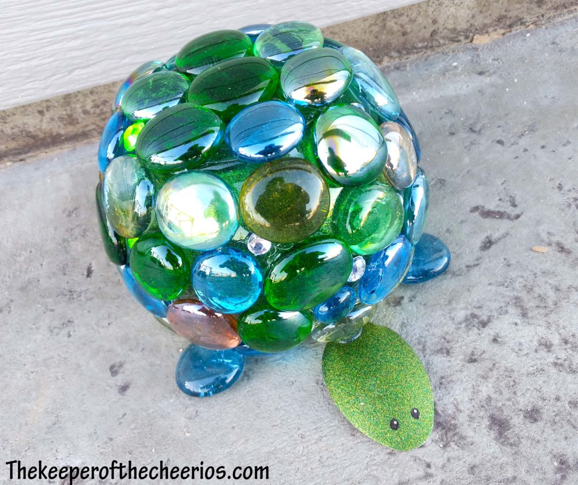 Glass Turtle Yard Art - The Keeper of the Cheerios