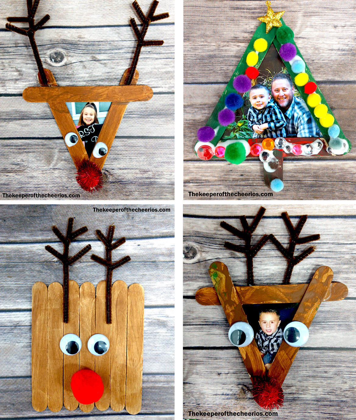 Easy Christmas Craft Stick Photo Frames - The Keeper of the Cheerios