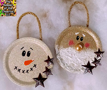 MASON JAR LID CHRISTMAS ORNAMENTS SM