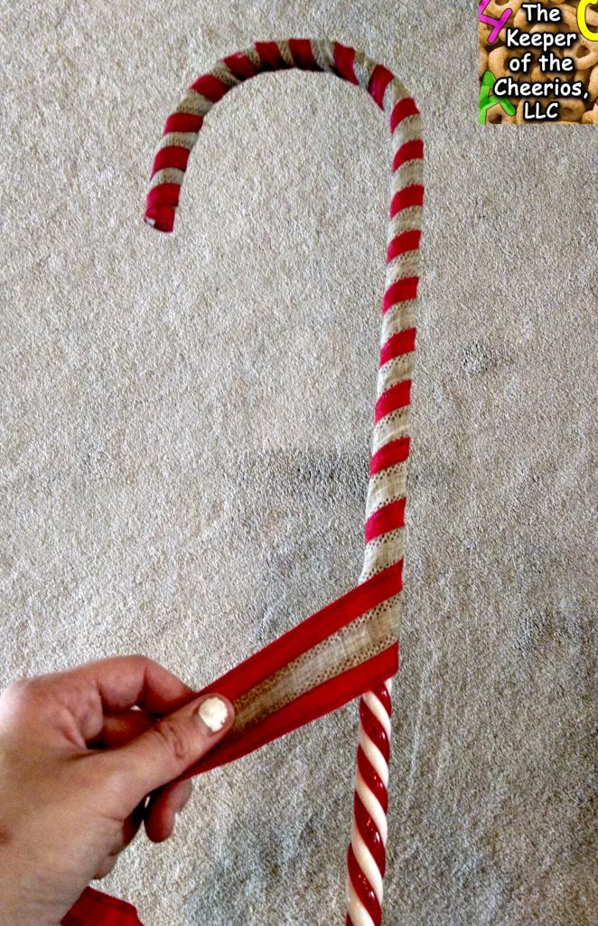 Burlap Wrapped Dollar Store Candy Canes The Keeper of the Cheerios