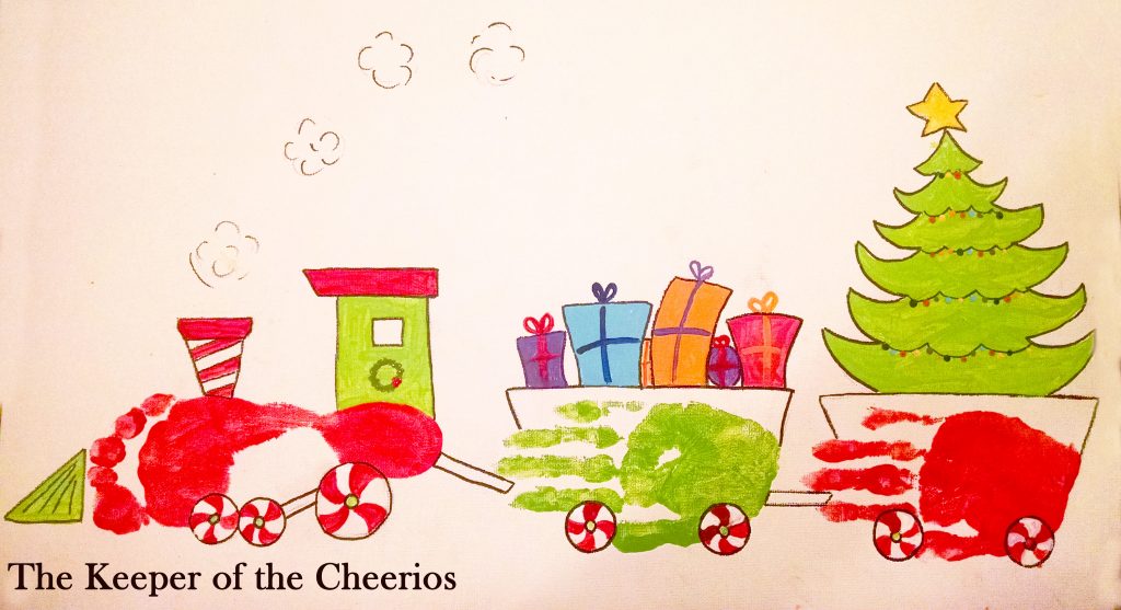 Handprint and Footprint Christmas Train Craft - The Keeper of the Cheerios