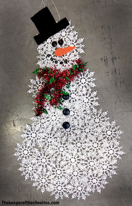 Dollar Store Snowflake Snowman - The Keeper of the Cheerios
