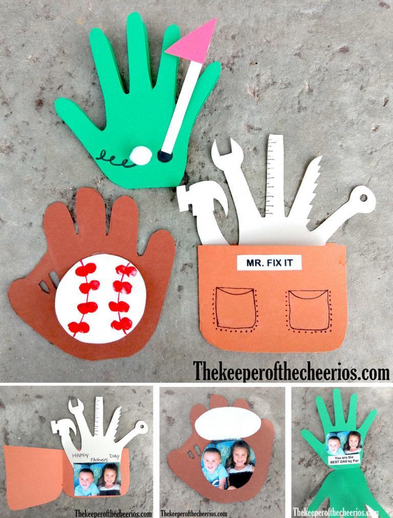 3 Fantastic Father's Day Hand print Card Ideas - The Keeper of the Cheerios