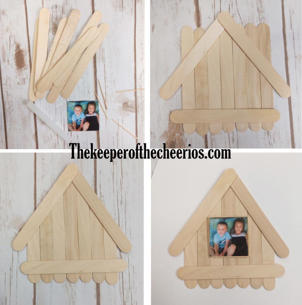 Craft Stick Bird House Photo Frame The Keeper of the Cheerios