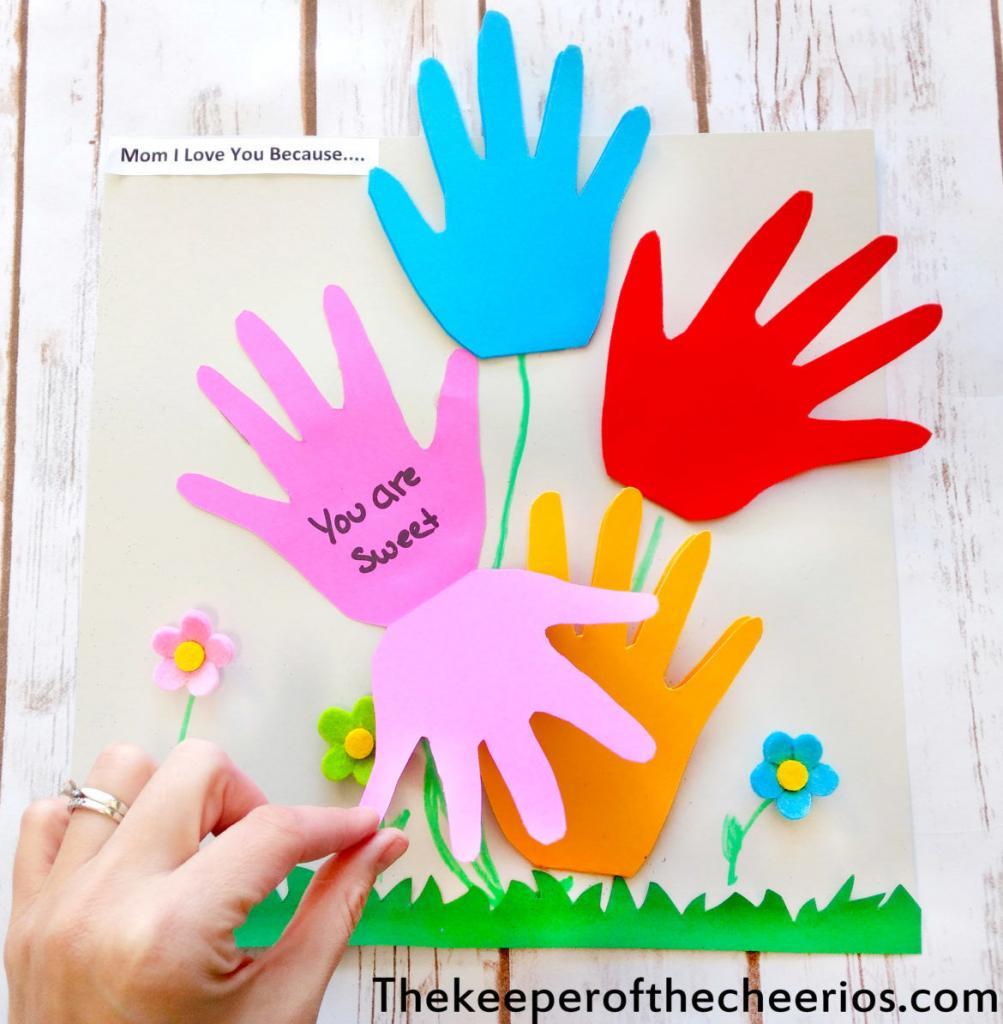 Handprint Mothers Day, I love you because card - The Keeper of the Cheerios