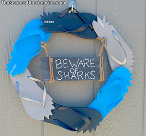 shark flip flop wreath smm