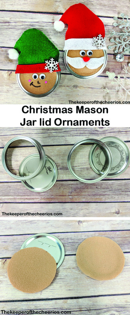 Christmas Mason Jar lid Ornaments - The Keeper of the Cheerios