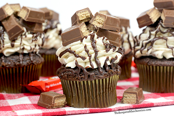 Kit Kat Cupcakes - Crumbs and Corkscrews