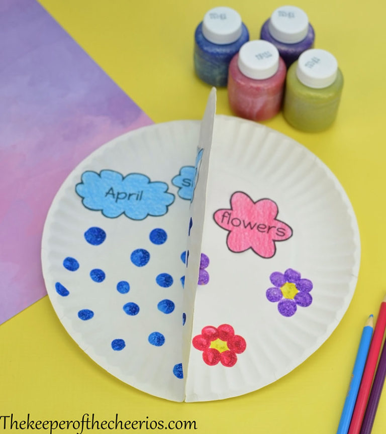 April Showers Paper Plate Craft - The Keeper of the Cheerios