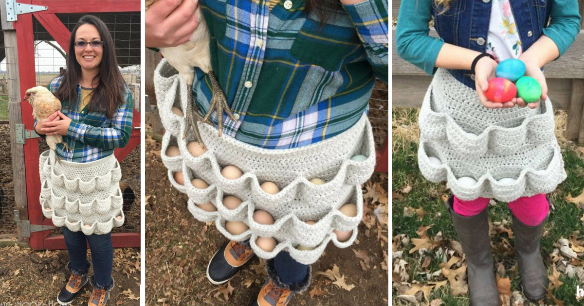 This Crocheted Egg Apron is the Genius Accessory We Didn't Know We