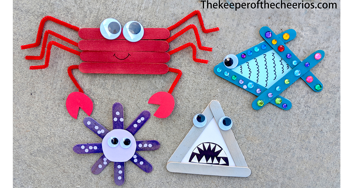 Popsicle Stick Shark Craft for Kids