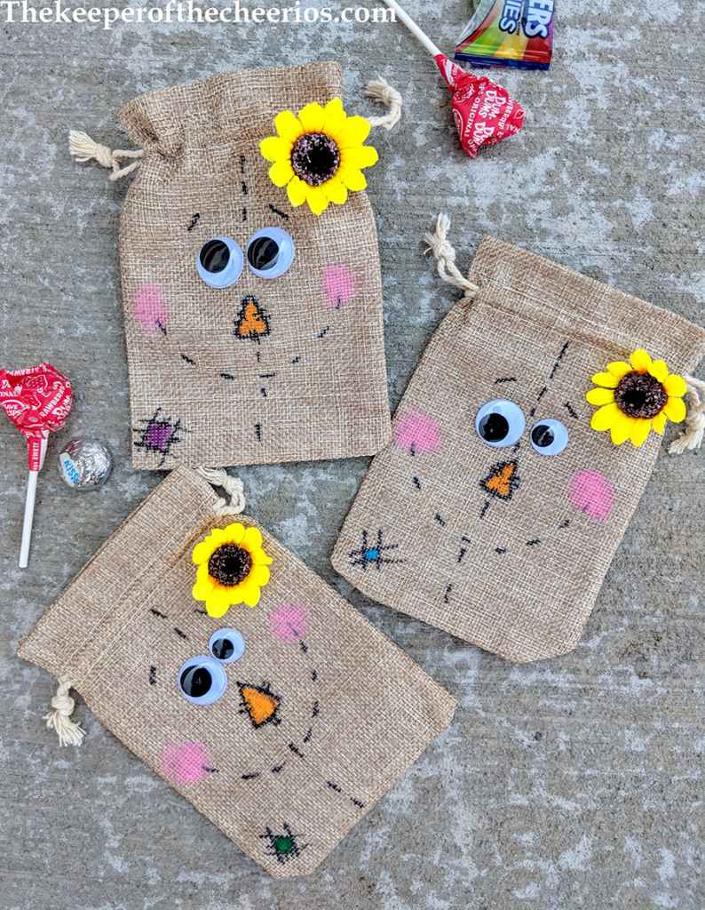 Burlap Scarecrow Treat Bags The Keeper of the Cheerios