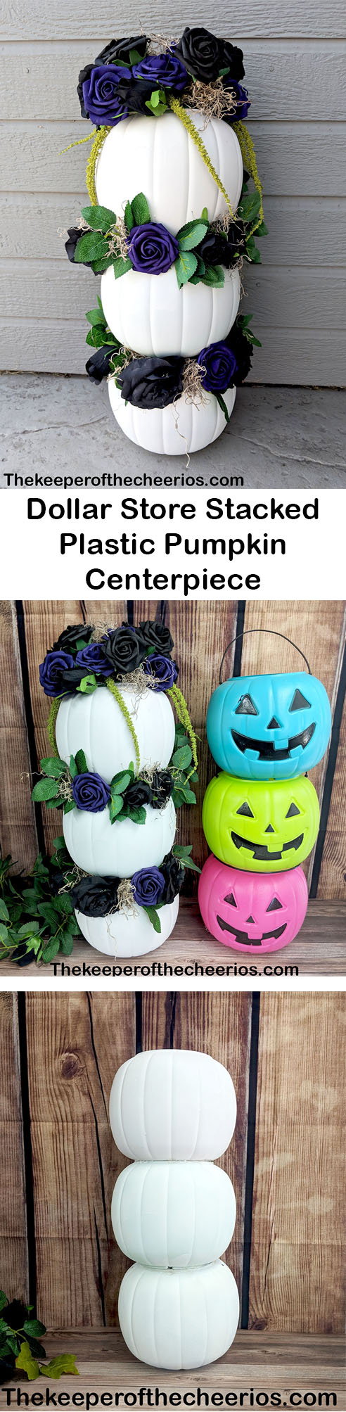 dollar-store-stacked-plastic-pumpkin-centerpiece