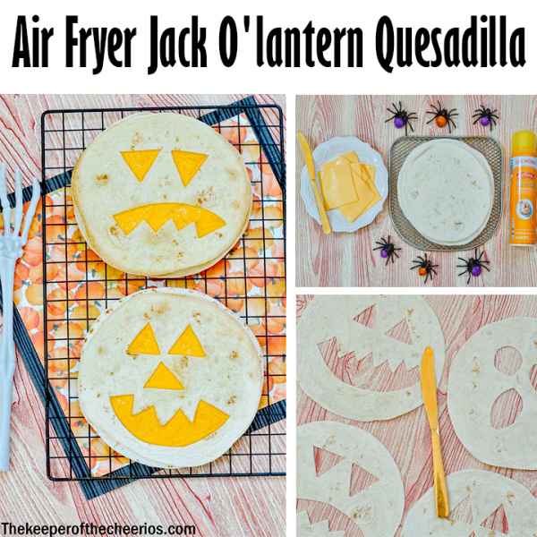 Air Fryer Jack O'lantern Quesadilla - The Keeper of the Cheerios