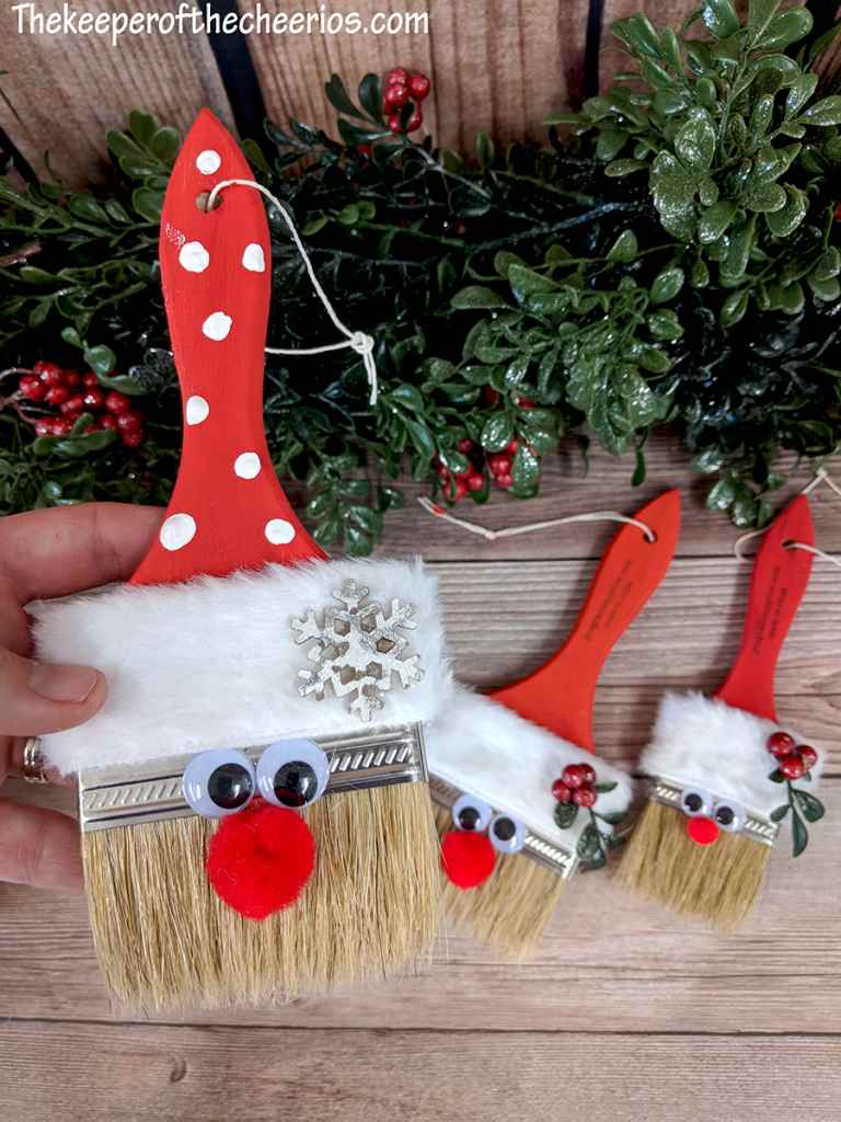 Paintbrush Santa Ornament The Keeper of the Cheerios