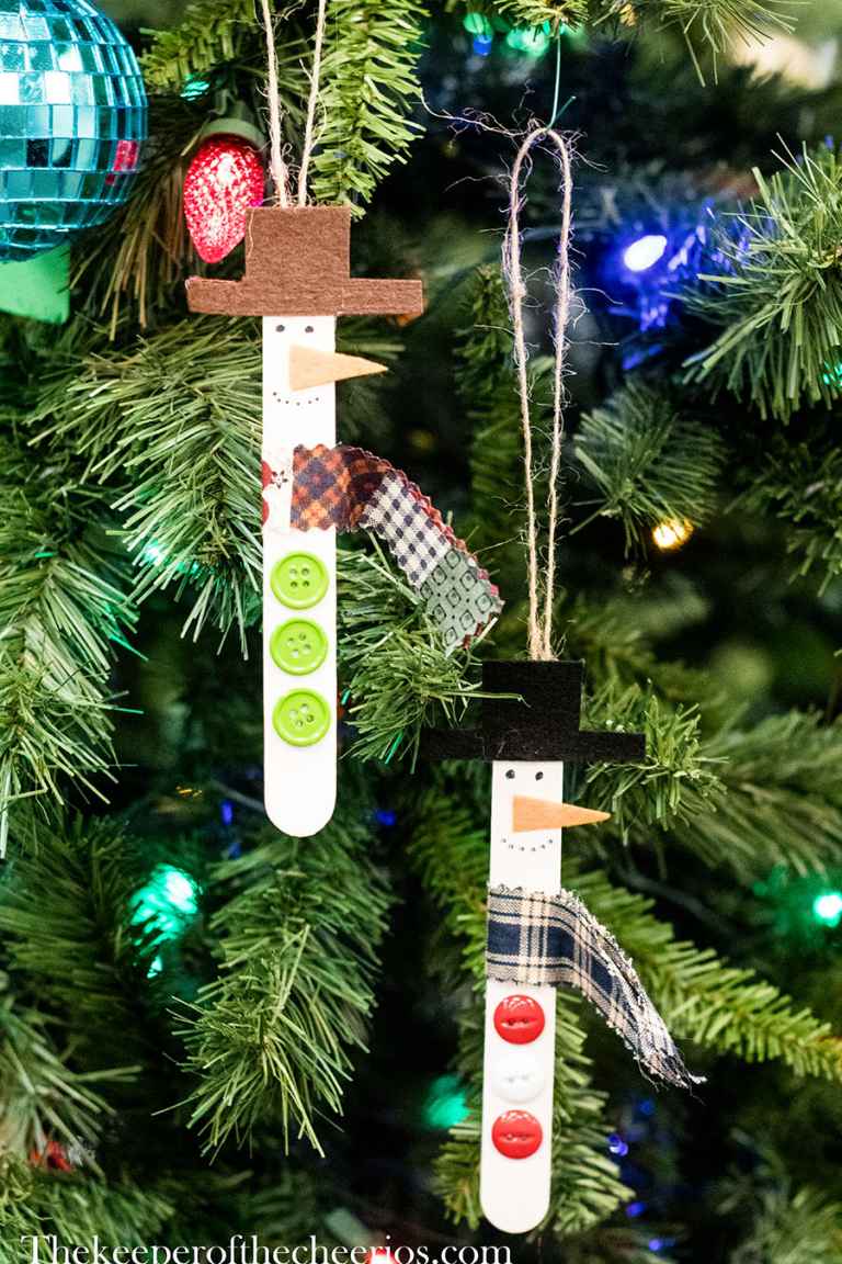 Craft Stick Snowman Ornament Craft The Keeper of the Cheerios